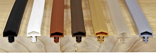 SN-TEC Zimmertürdichtung/Türdichtung/Türgummi SNTD 3001 für 4mm Nut (50 Meter) Farbauswahl: Schwarz/Weiß/Braun/Dunkelbraun/Beige/Transparent/Grau (Weiß)