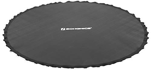 SONGMICS Sprungmatte Ø 324 cm, für rundes Trampolin Ø 366 cm, mit 72 V-Ringen für Feder 13,5-14 cm Länge, Ersatzzubehör, Schwarz STB12BK