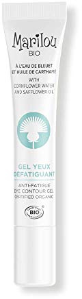Marilou Bio - Ermüdungs-Augen-Gel für Blaukornisches Blütenwasser und Karthamenöl – Augenkonturgel zur Feuchtigkeit und zur Linderung von Müdigkeit – alle Hauttypen – hergestellt in Frankreich – 15 ml