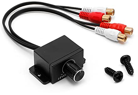 Asudaro Auto Audio Lautstärkeregler Auto Lautstaerkeregler Auto Volume Control Knob Remote Verstärker Level Bass Audio Lautstärkeregler RCA Level Fernbedienungs-Lautstärkeregler LC-1,Schwarz