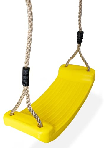 HOQ Siège de balançoire, planche à bascule réglable, antidérapante, résistante aux intempéries, accessoires de jardin et d'aire de jeux, pour l'intérieur et l'extérieur, jaune