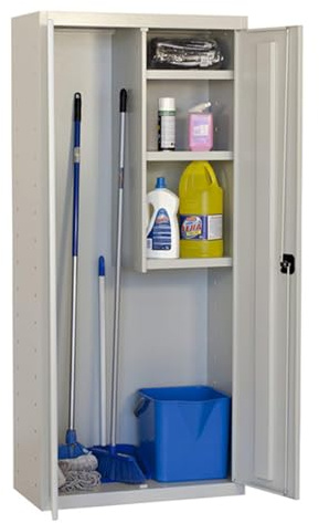 Simon Rack Armoire de Rangement Métallique Multi, 1800x600x400 mm, 2 Portes, 3 étagères,Gris, Serrure & Revêtement Epoxy - Simonlocker