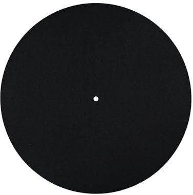 Skivspelaresmatta, 30cm Anti-Slip & Antistatisk Filtskivmatta Skivspelares Slipmatta Ull Skivspelares Matta Skivspelares Skyddsmatta för Hemmet Skivspelare (Svart)