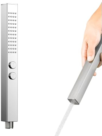 ACEFY Duschkopf wassersparend Dual Function Mode Handbrause Stabhandbrause mit Anti-kalk Dusen Duschbrause massiv Messing Verchromt