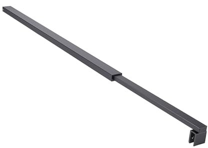 T&K Shower Screen Support Bar 700mm to 1300mm Telescopic Bar Black Adjustable Support Bar, for Wet Room Shower Enclosures Bath Panel, Fits 6-10mm Glass