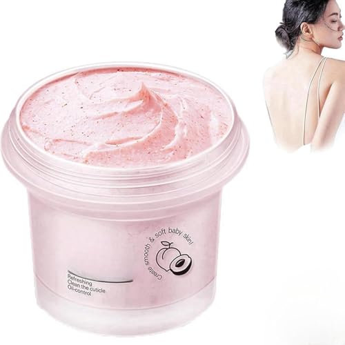 FQQPMS Scrub Corpo esfoliante illuminante alla Pesca, Scrub Corpo rassodante Liscio alla Pesca, Scrub Corpo illuminante, Pelle Delicata, Esfoliazione illuminante, Adatto per Corpo, Viso, Mani e Piedi