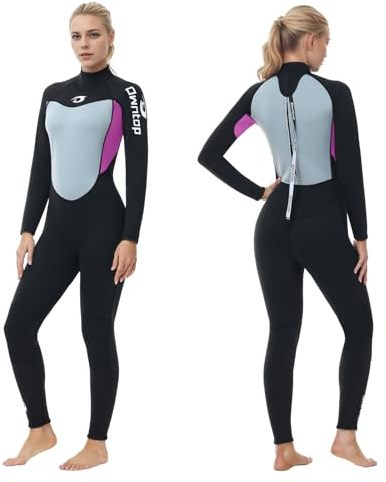 Owntop 2.5mm Neoprene Thermal Wetsuit for Men & Women | UV50+ Sun Protection | Ultra-Stretchy Warm | Adult Wet Suit | Diving Surfing | Pink XL
