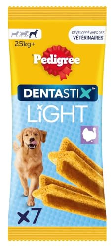 Pedigree Dentastix Light Bâtonnets hygiène bucco-Dentaire pour Grand Chien x7 152g (Pack de 5)