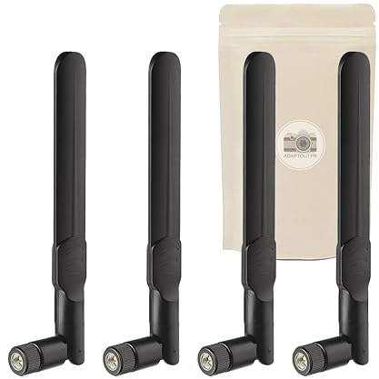 ADAPTOUT X4 Antenne WiFi SMA Male 12dBi Bi-Bande 2.4GHz 5GHz 5.8GHz FPV Drone Retour caméra Caméra Sécurité Vidéo Moniteur Camera de Recul Routeur Pliable a 90°