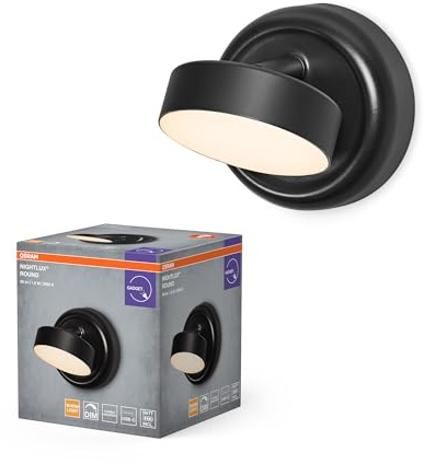 Osram Nightlux LED-Leuchte rund, 3000 K, dimmbar mit USB-Akku, magnetisch, als Nachtlicht oder mobile Zusatzleuchte für Flur, Schlafzimmer, Regal