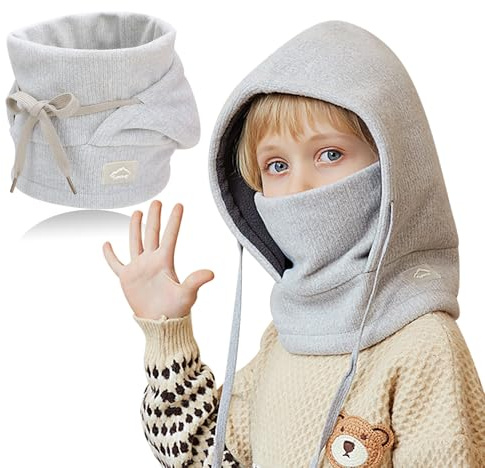 VGMANNTA Passamontagna Bambino Invernale in Pile Termico 4-10 Anni Termico Antivento Cappello Scaldacollo Bambino Sciarpa Maschera Sci Berretti in Pile Caldo Maglia Cappuccio per Ragazze Ragazzi-G