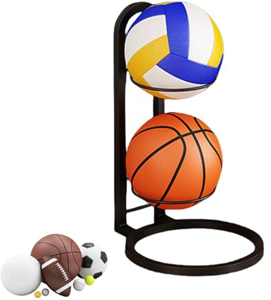 Generico Basketställ, basketställ - Volleybollställ i gjutjärn | Flerskiktad multifunktionell hylla med järnkula för sovrum, vardagsrum, garage