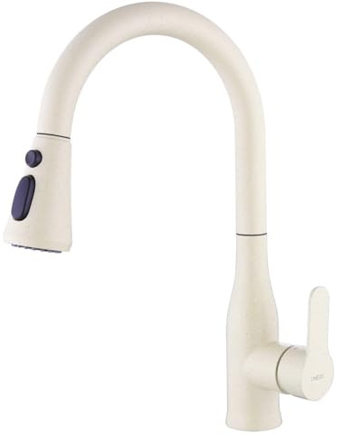 ONECE Küchenarmatur Granit mit Ausziehbar Brause, Wasserhahn Küche mit 3 Strahlarten, 360° Drehbare Spültischarmatur aus Edelstahl, Mischbatterie für die Küche