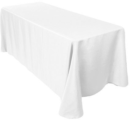 WedDecor Premium Quality Rectangular Tablecloth Large Durable Fabric Table Cover for Wedding Decorations Dinner Birthday Anniversary Parties Events, 70 x 144 Inches, White, 1 Piece