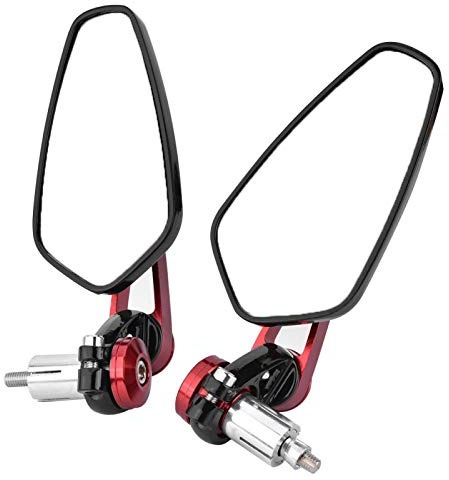 för spegel motorcykel universell 7/8 tum 22 mm motorcykelspegel, yttre spegel i aluminium (röd)