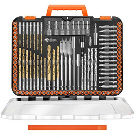 ENERTWIST Drill Bit Set, 112-Pieces 1/4 Hex Shank Impact Driver Bits and Screwdriver Bits Set Assorted in Tough Case for Wood Metal Cement Drilling and Screw Driving, ET-DBA-112