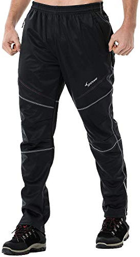 Sportneer Herren Radlerhose Lange Fahrradhose, Winter Herren Laufhose Radhose Leggings Radsport Hose für Männer Elastische Atmungsaktive
