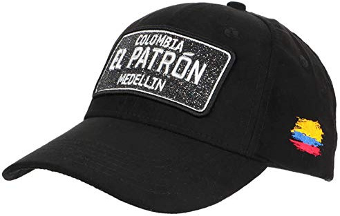 El - Cappellino con motivo nero e argento, con strass, effetto camoscio Nero taglia unica