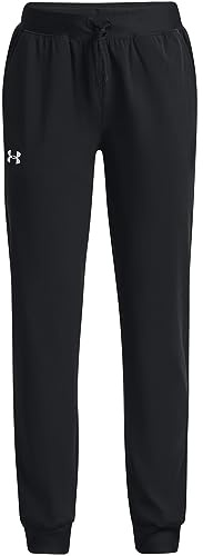 Under Armour Girls' Armour Sport Woven Pants, Black (001)/Black, Youth Small