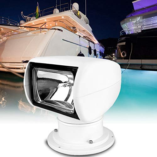 Haofy Boat Spotlight,100W 12V Rotate Remote Control Spot Light, Boat Truck Car Spotlight Marine Searchlight Light Remote Control Outdoor Lamp