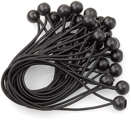 GOYADA 40 Pcs Tendeur Elastique Caoutchouc avec Boule, Sandow Elastique pour Bache, Tendeur Bache pour Tentes, Bâches, Affiches, Camping, Rideaux Harnais d’Extension - 200MM