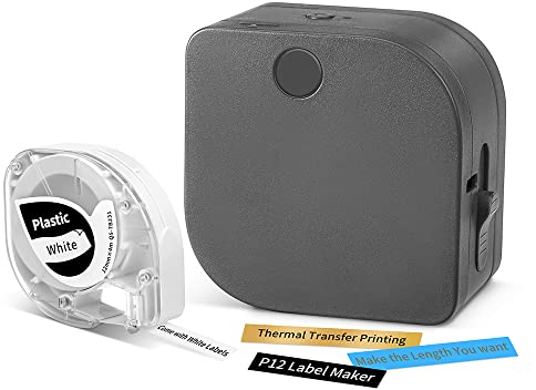 Phomemo P12 Etikettendrucker, Mini Beschriftungsgerät Bluetooth, Etikettiergerät Selbstklebend Kompatibel with iOS & Android Phone, Thermotransfer-Labeldrucker für Zuhause, Büro