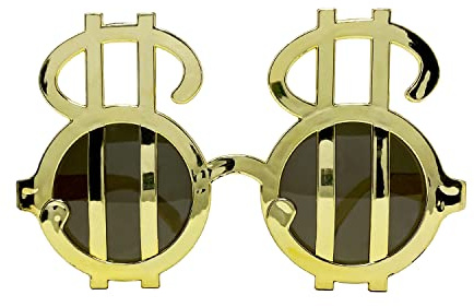 Oblique Unique® Brille Dollar Zeichen Geld Partybrille Spaßbrille Sonnenbrille für Geburtstag Jubiläum Party Fasching Karneval Accessoire