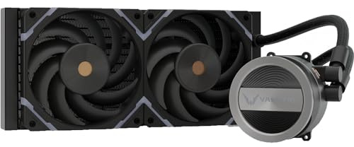 Valkyrie Dragonfang 240 RGB 240mm AIO CPU Liquid Cooler – 2×120mm ARGB PWM Fans – 250W TDP – PWM Pump 800–2600RPM – AMD AM5, AM4 – INTEL LGA 1851, 1700, 1200/1151 Compatible – Sync Ready | Black