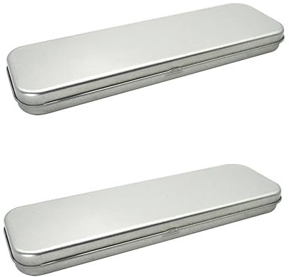 Operitacx 2 Para Bolígrafos Estuche De Papelería Para Estudiantes Rectangular Con Bisagras Almacenamiento De Estaño Lápices A Plazo Kit De Primeros