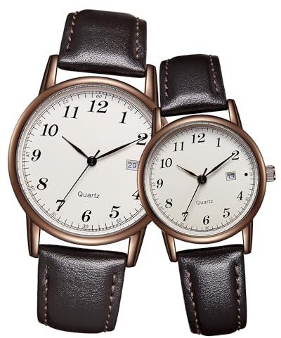 CIVO Herren Uhren Damen Lederarmband: Analog Minimalistische Armbanduhr