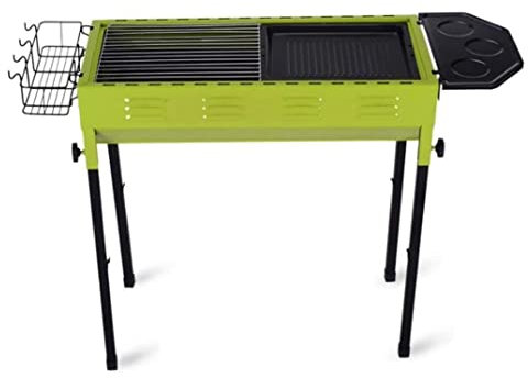 NESPIQ Picknickgrill Holzkohlegrill Holzkohlegrills Mit Aufbewahrungskorb Grill Tragbarer BBQ-Grill Antihaft-Oberflächen-Holzkohlegrill Camping Grill