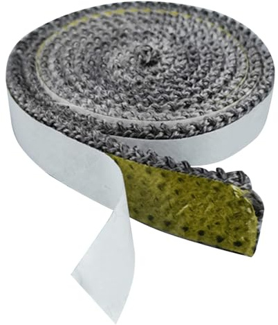 Stove Rope Fire Rope for Wood Burning Stove 10mm x 3m Self-Adhesive Heat Resistant Fiberglass Log Burner Seal Wood Burner for Fireplaces Glass Doors Smokers