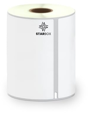 STAR BOX Étiquettes Thermiques 104x159 mm – 1 Rouleau (220 Étiquettes) | Compatibles avec LabelWriter 4XL S0904980 | Étiquettes d’Expédition Auto-Adhésives, Haute Adhérence