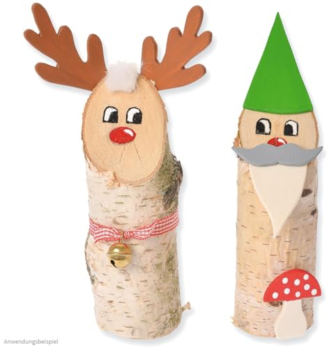 matches21 HOME & HOBBY Weihnachtswichtel & Rentier DIY Holz Bastelset für Kinder ab 7 Jahren zum Selbstgestalten