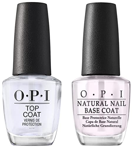 OPI Natural Nail Base Coat, 1er Pack (1 x 15 ml) & Top Coat Überlack, 15ml