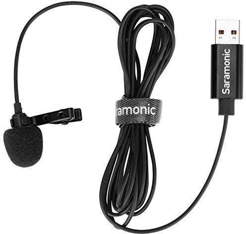 Saramonic Microfono Lavalier con connettore USB-A per computer con cavo da 2 m (SR-ULM10)