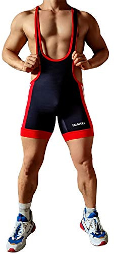 Gymskop Men's Wrestling Singlets Athletic Supporters Slim Fit Sport Bodysuit One Piece Sleeveless Active Training Wrestling Leotard Weightlifting Jumpsuits Black L