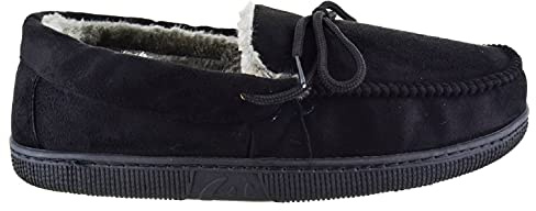 Mens Moccasins Loafers Faux Suede Sheepskin Fur Lined Winter Slippers Shoes Size