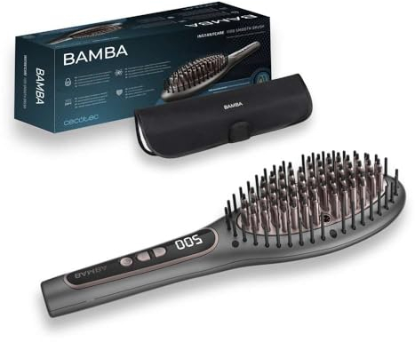 Cecotec Spazzola lisciante da viaggio InstantCare 400 Travel Brush, Rivestimento in ceramica, Temperatura massima 190º, Liscia senza togliere volume, Cavo 360º, Indicatori LED