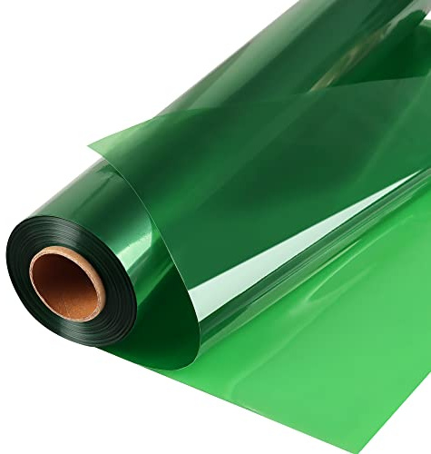 POPGIFTU Rollo de celofán verde | desplegado 34 pulgadas de ancho x 100 pies de largo | 3 mil de grosor, verde real translúcido | Regalos, cestas, golosinas, papel de regalo de celofán | Decoración