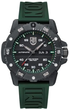 Luminox Reloj analógico Suizo automático para Hombre con Correa de Caucho XS.3877, Negro, Correa