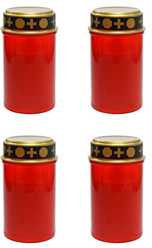 liovitor 4 velas de tumba para cementerio, luces solares con iluminación LED, luz de tumba, varios vientos