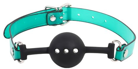Il bavaglio a sfera in silicone a tre fori SM viene fornito con tappo per bocca con cinturino in pelle regolabile