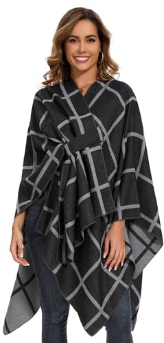 colornival Poncho damer vinter varm elegant poncho filt poncho cape stickad poncho kappa vinter poncho halsduk kvinnor present till födelsedag jul, Färg 37, En Storlek