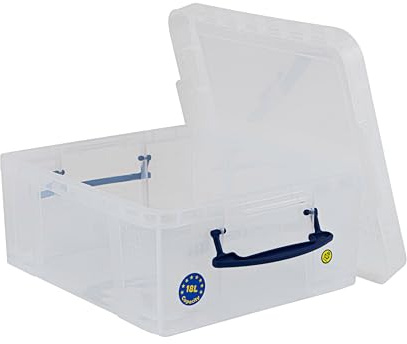 BiGDUG Really Useful Box 18 Litre Clear - Plastic Storage Boxes With Lids Stackable Containers With Handles - 200H x 390W x 480D mm (Pack of 5)