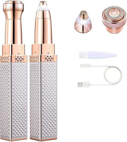 Gesichtshaarentferner für frauen, 2 in 1 USB Elektrischer Augenbrauen Rasie Augenbrauen Trimmer Damen Elektrisch Augenbrauenrasierer Für Körper Gesichtshaare Lippen Kinn