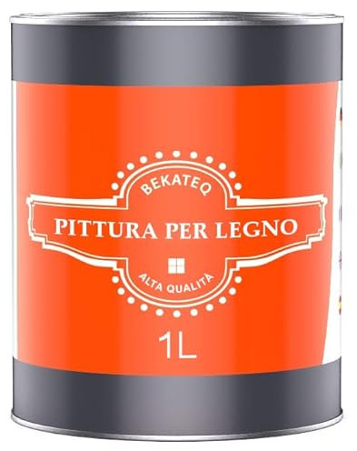 BEKATEQ Pittura protettiva per legno Rosso 1l Pittura per legno per interni & esterni I Vernice per parquet, porte, scale, recinzioni ecc. I Altamente coprente contro le intemperie BE-420