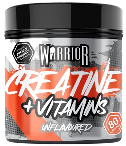 Warrior Creatine Monohydrate 360g (80 Servings) – Creatine Powder + Multivitamin with Magnesium & Vitamin D – All-in-One Gym & Sports Performance Formula for Strength, Muscle & Energy – Unflavoured
