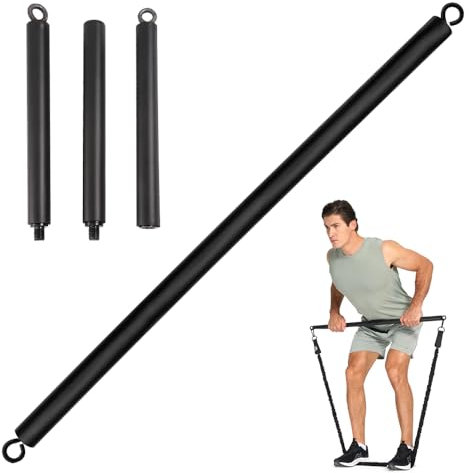 CLIUNT Resistance Band Bar, Portable Pilates Bar, Pilates Bar Kit with Resistance Band Exercise Stick