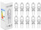 Vinmooog bombilla halogena G4（10 piezas） 12V 20W 2800K bombilla g4 Luz blanca cálida Bombilla halógena regulable Para sustituir arañas de cristal, luces de señalización, iluminación de cocinas, etc.